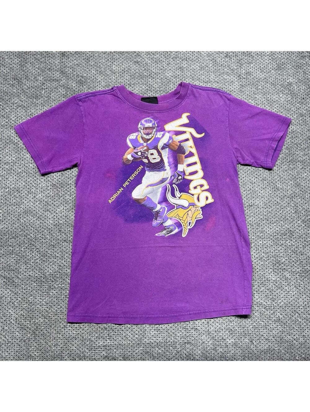 Vintage Reebok Minnesota Vikings Adrian Peterson T-Shirt Small MENS RARE PURPLE